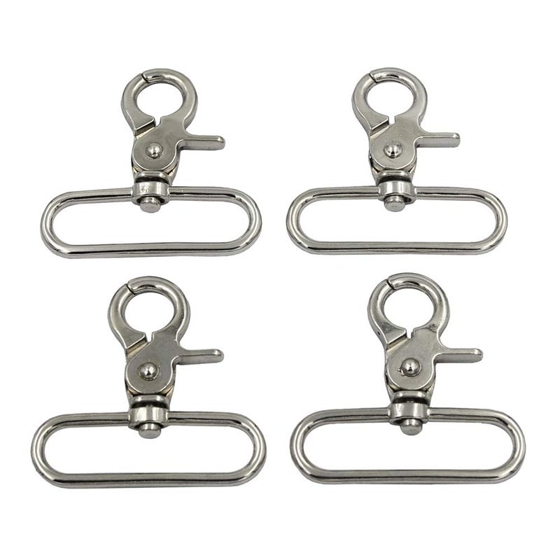 DGOL 8pcs 1 inch Zinc Alloy Webbing Strap Swivel Trigger Suspender Clip Snap Hook Lobster Clasps Buckles (SILVER) - Image 1